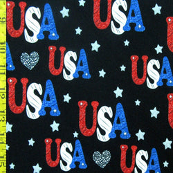 USA Freedom Print on Poly Spandex Fabric | (4 Way Stretch/Per Yard)
