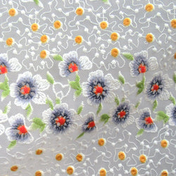Floral Embroidery on Non Stretch Lace Fabric | (Non Stretch/Per Yard)