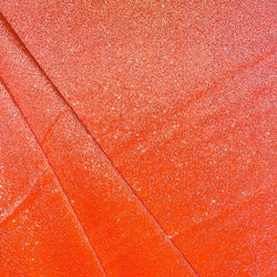 Shiny Glitter on Solid Stretch Velvet Fabric (Silver/Neon Coral) | (2 Way Stretch/Per Yard)