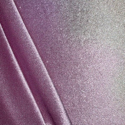 Shiny Glitter on Solid Stretch Velvet Fabric (Silver/Lilac) | (2 Way Stretch/Per Yard)
