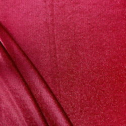 Shiny Glitter on Solid Stretch Velvet Fabric (Red/Red) | (2 Way Stretch/Per Yard)