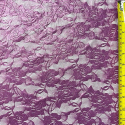 Floral Metallic Lace (Metallic Pink) | (4 Way Stretch/Per Yard)