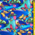 Various Butterfly Print on Poly Spandex Fabric (Blue) | (4 Way Stretch/Per Yard)