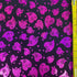 Holographic Sparkly Hearts on Poly Spandex Fabric (Hot Pink/Black) | (4 Way Stretch/Per Yard)