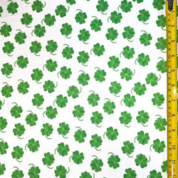 Four Leaf Clover Print on Poly Spandex Fabric | (4 Way Stretch/Per Yard) **St Patricks**