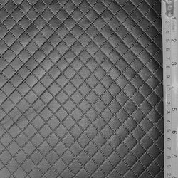 Solid Color Perforated Pleather Fabric (Black) | (2 Way Stretch/Per Yard)