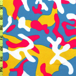 Color Camouflage Printed on Poly Spandex Fabric | (4 Way Stretch/Per Yard)