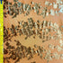 Floral Print on Burnout Velvet Nylon Mesh (Gold) | (4 Way Stretch/Per Yard)