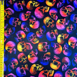 A Skulls Perspective Print on Poly Spandex Fabric | (4 Way Stretch/Per Yard)