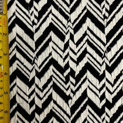 Cross-Stitch Chevron Print on Nylon Spandex Fabric (Black/White) | (4 Way Stretch/Per Yard)