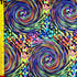 Vibrant Swirl Print on Poly Spandex Fabric | (4 Way Stretch/Per Yard)