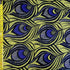 Peacock Print on Nylon Spandex Fabric (Yellow/Purple/Black) | (4 Way Stretch/Per Yard)