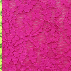 Lace Print on Scuba Fabric (Fuchsia) | (2 Way Stretch/Per Yard)