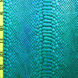 Holographic Ombre Snake Skin Print on Nylon Spandex Fabric (Turquoise/Black) | (4 Way Stretch/Per Yard)