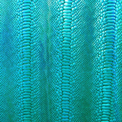 Holographic Ombre Snake Skin Print on Nylon Spandex Fabric (Turquoise/Black) | (4 Way Stretch/Per Yard)