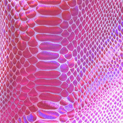 Holographic Ombre Snake Skin Print on Nylon Spandex Fabric (Fuchsia/Aqua) | (4 Way Stretch/Per Yard)