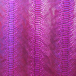 Holographic Ombre Snake Skin Print on Nylon Spandex Fabric (Fuchsia/Black) | (4 Way Stretch/Per Yard)
