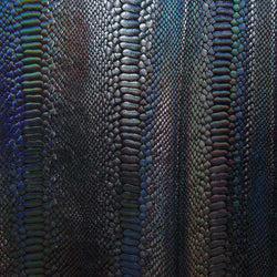 Holographic Ombre Snake Skin Print on Nylon Spandex Fabric (Black/Black) | (4 Way Stretch/Per Yard)