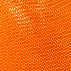 Vinyl Fabric with Clear Coating (Neon Orange) | (Non Stretch/Per Yard)