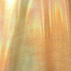 Holographic Mirror Dots on Tie Dyed Nylon Spandex Fabric (Silver/Orange) | (4 Way Stretch/Per Yard)