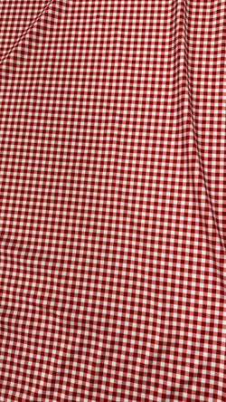 Gingham Print on Poly Spandex Fabric (Red) | (4 Way Stretch/Per Yard)
