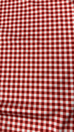 Gingham Print on Poly Spandex Fabric (Red) | (4 Way Stretch/Per Yard)