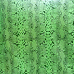 Silver Dots on Snake Skin Print on Poly Spandex Fabric (Green) | (4 Way Stretch/Per Yard)