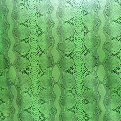 Silver Dots on Snake Skin Print on Poly Spandex Fabric (Green) | (4 Way Stretch/Per Yard)