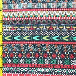 Classic Aztec on Poly Spandex Fabric | (4 Way Stretch/Per Yard)