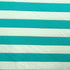 Horizontal Stripes on Cotton Spandex Fabric (White/Turquoise) | (4 Way Stretch/Per Yard)