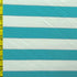 Horizontal Stripes on Cotton Spandex Fabric (White/Turquoise) | (4 Way Stretch/Per Yard)