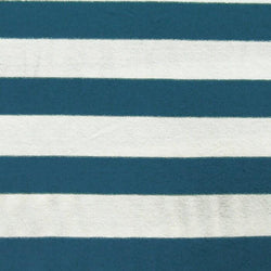 Horizontal Stripes on Cotton Spandex Fabric (White/Mallard) | (4 Way Stretch/Per Yard)