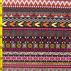 Darkened Aztec on Poly Spandex Fabric | (4 Way Stretch/Per Yard)