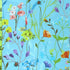 Multiverse Floral Print on Poly Spandex Fabric (Sky Blue) | (4 Way Stretch/Per Yard)