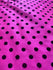 Flocked Polka Dot Print on Nylon Spandex Fabric (Black/Hot Pink) | (4 Way Stretch/Per Yard)