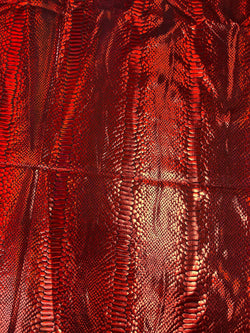 Holographic Ombre Snake Skin Print on Nylon Spandex Fabric (Red/Black) | (4 Way Stretch/Per Yard)