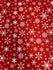 Christmas Snowflakes Print (White/Crimson) on Poly Spandex Fabric | (4 Way Stretch/Per Yard)