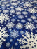 Christmas Snowflakes Print (White/Royal Blue) on Poly Spandex Fabric | (4 Way Stretch/Per Yard)