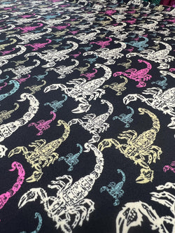 Scorpion Print on Poly Spandex Fabric | (4 Way Stretch/Per Yard)