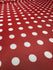 Polka Dot Print on Poly Mesh Fabric (White/Red) | (2 Way Stretch/Per Yard)