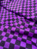 Checkerboard Print on Poly Spandex Fabric (Purple/Black) | (4 Way Stretch/Per Yard)