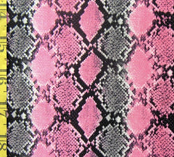 Snake Skin Print on Poly Spandex Fabric (Pink/Black) | (4 Way Stretch/Per Yard)