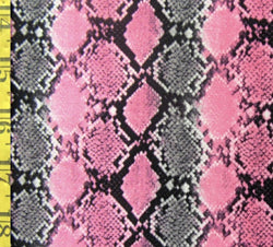 Snake Skin Print on Poly Spandex Fabric (Pink/Black) | (4 Way Stretch/Per Yard)