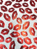 Metallic Foil Lip Print on Poly Spandex Fabric (Red/White) | (4 Way Stretch/Per Yard) **LIMITED**