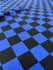 Checkerboard Print (1x1) on Nylon Spandex Fabric (Royal Blue/Black) | (4 Way Stretch/Per Yard)