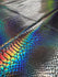 Holographic Ombre Snake Skin Print on Nylon Spandex Fabric (Black/Black) | (4 Way Stretch/Per Yard)
