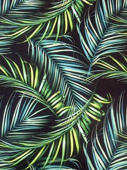 Palm Leaves Print on Poly Spandex Fabric | (4 Way Stretch/Per Yard)