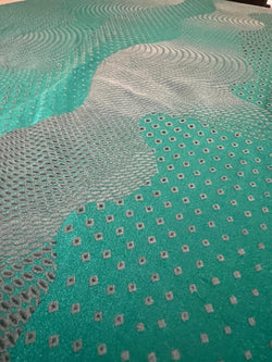 Activewear Abstract Print on Nylon Spandex Fabric (Teal) | (4 Way Stretch/Per Yard)