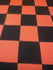 Checkerboard Print on Poly Spandex Fabric (Vibrant Orange/Black) | (4 Way Stretch/Per Yard)