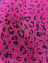 Leopard Print with Fuchsia Glitter on Raspberry Stretch Mesh Fabric | (2 Way Stretch/Per Yard)